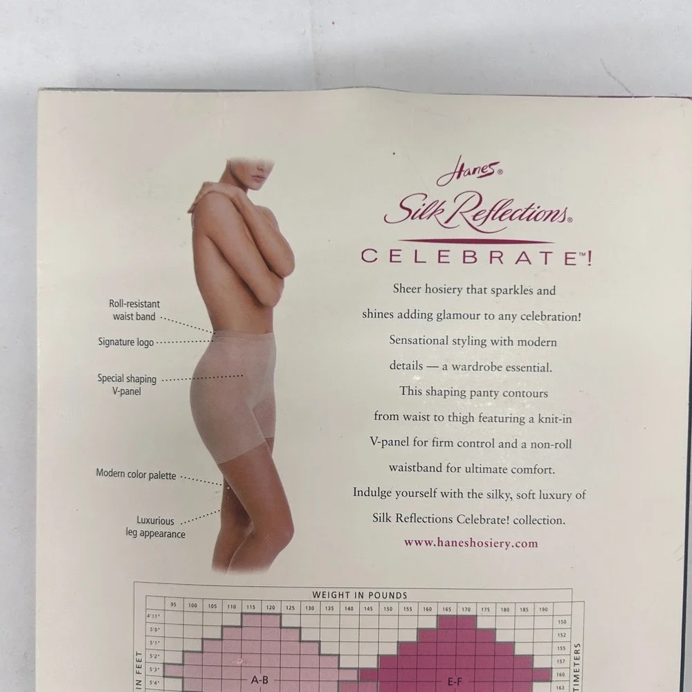 Vintage Hanes Silk Reflections Celebrate Sparkle Pantyhose CD Marble Shaper NOS